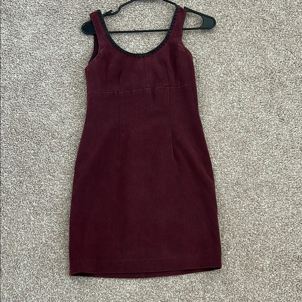 Nanette Lepore Red Sheath Mini Dress Scoop Neck Sleeveless